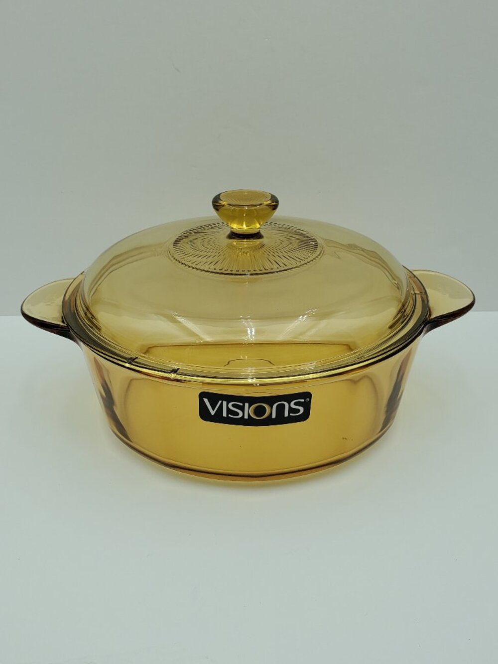 Corning Visions 3.25 L Covered Versa Pot Corningware Amber Glass Cookpot